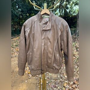 Rare Vintage Campus Lamb Skin Leather Bomber Jacket